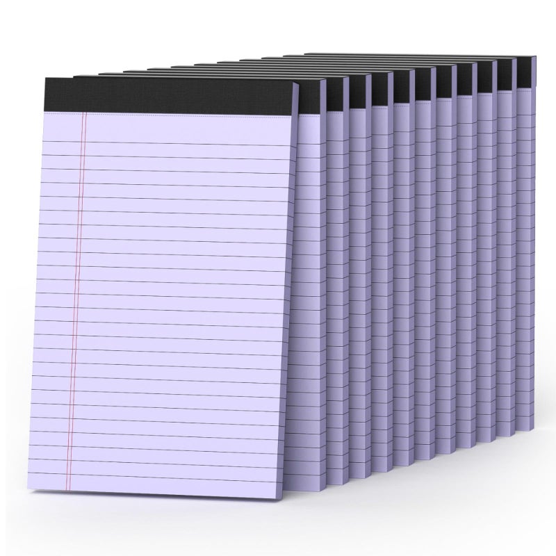 Nichela 360 Sheets Purple Note Pads 5"" x 8"" Pack of 12 Small Legal Pads College Ruled Lined Paper with Micro-Perforated Writing Notebook 30 Sheets per Pad Small Notepad for School, Office & Home Supplies - Image 1